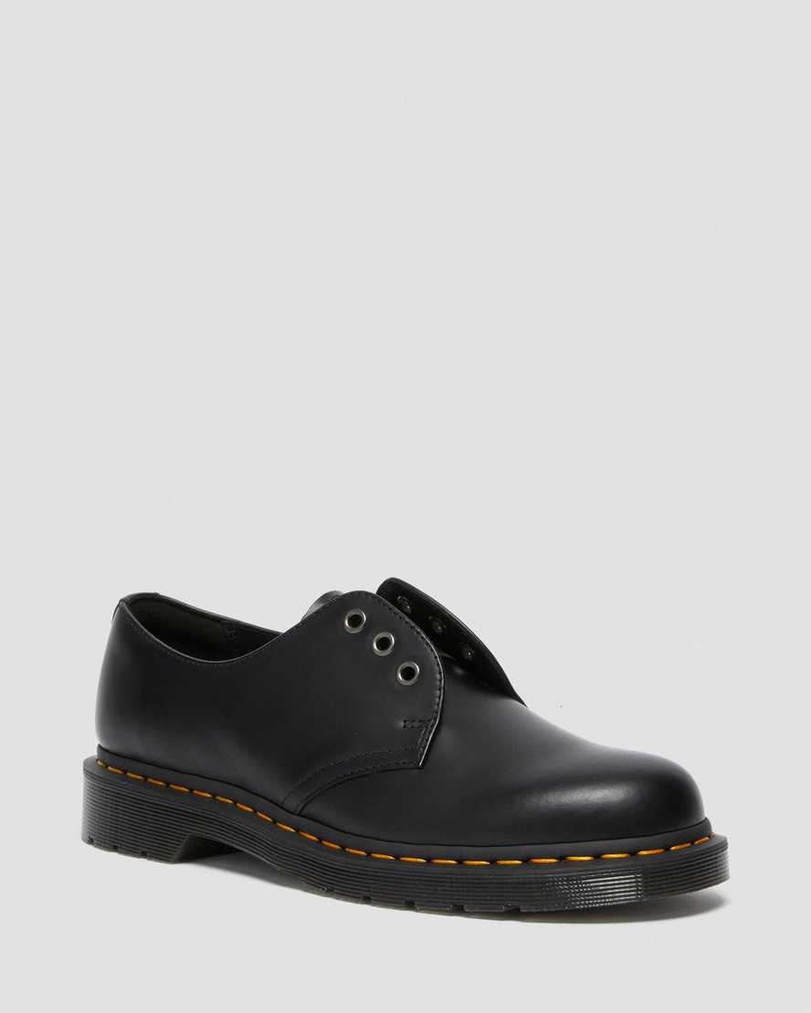 Dr Martens Oxford Shoes Men's 1461 Elastic Smooth Leather Black | Malaysia 70156-QDPO